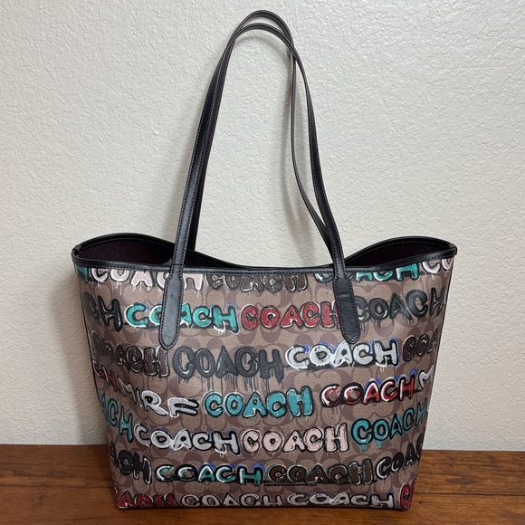 Coach X Mint + Serf City  Multicolor In Canvas Signature  Tote Bag. - Picture 2 of 12